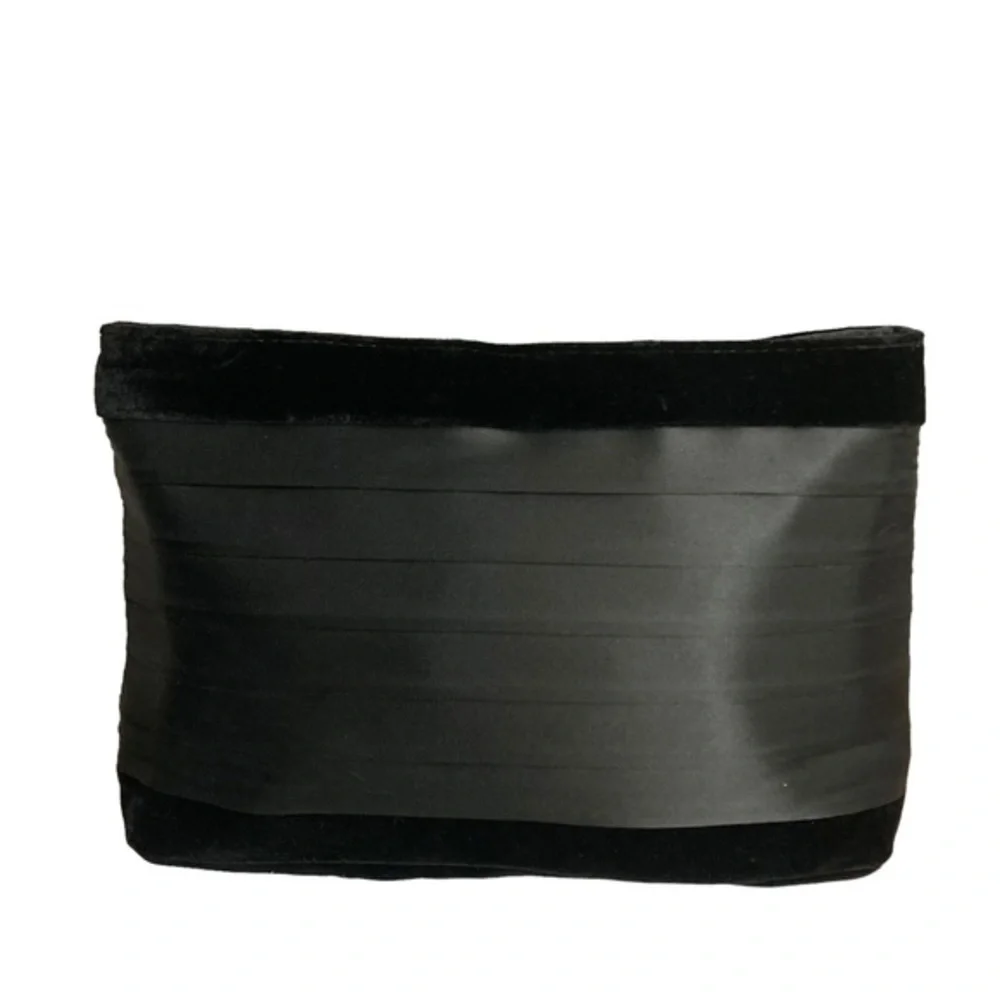 YSL Yves Saint Laurent parfum authentic Black zipped Clutch Wallet Evening Bag - Picture 3 of 9
